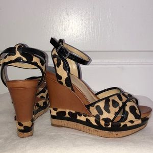 Gianni Bini leopard wedge heels